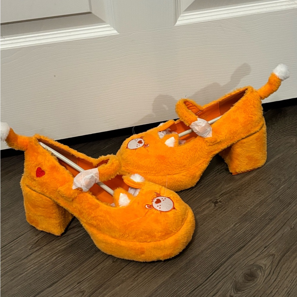 NWOB Dolls Kill x Care Bears Orange Love Alot Platform Mary Janes - Picture 3 of 8